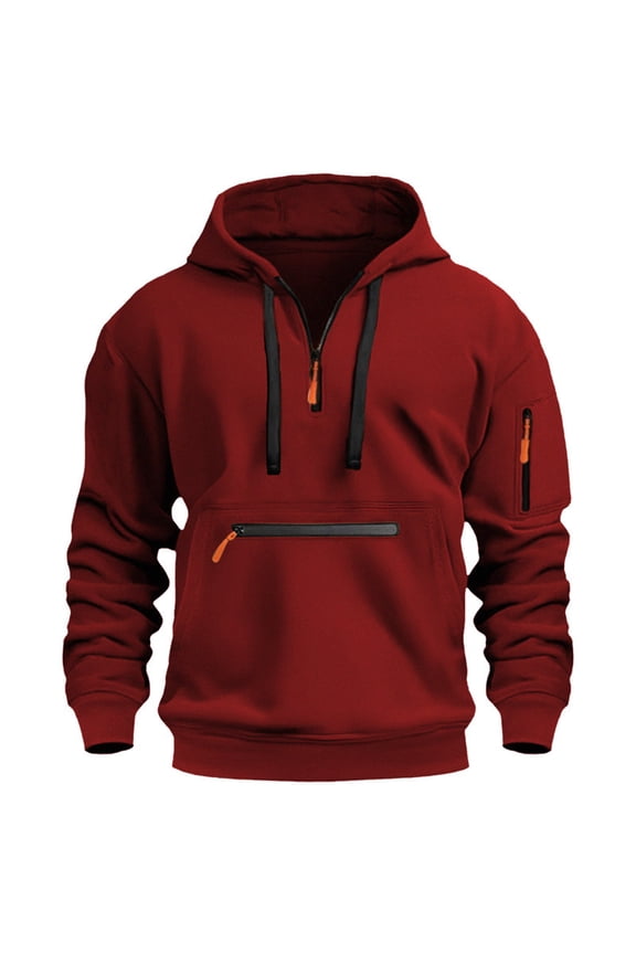 Hoodies For Men Fleece Lined Zip Up Sweatshirts Wiht Zipper Pockets Fall Winter Performance Pullovers