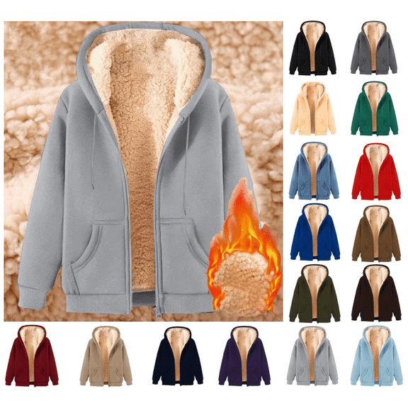 lmcalzta Hoodies for Men Zip up Fleece Sweatshirts with Pockets Winter Thermal Casual Comfy Solid Color Cardigan