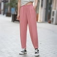 thumbnail image 1 of lmcalzta Joggers for Women Elastic High Waist Stretch Loose Flowy Soft Cotton Casual Pants Summer Trousers, 1 of 5