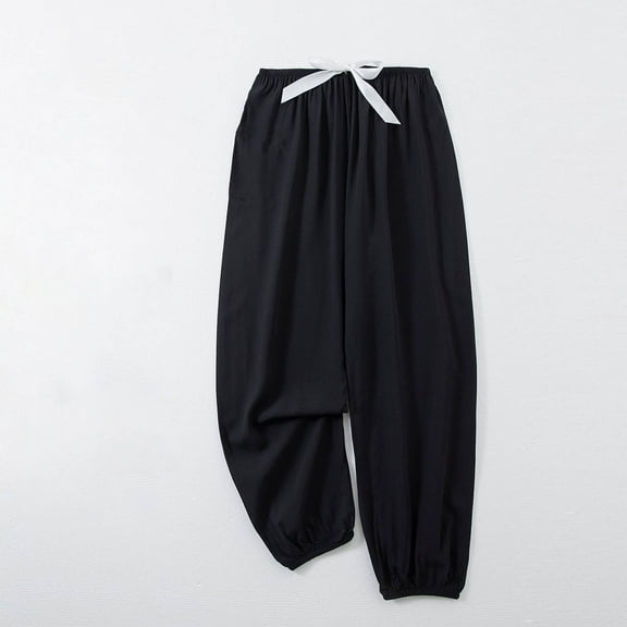lmcalzta Joggers for Women Summer Lightweight Drawstring Elastic Waist Sweatpants for Gym Athletic Pajama