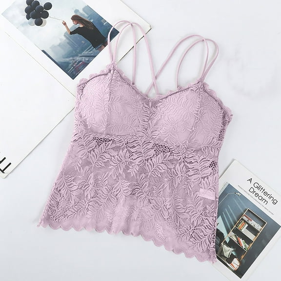 lmcalzta Lace Camisole for Women Double-Spaghetti Strap Sexy Cami Crop Tops Loungewear for Sleep or Summer Beach Vacation