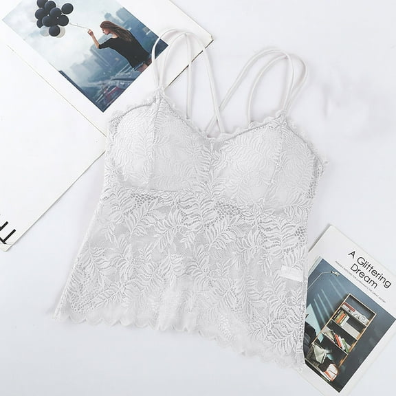 lmcalzta Lace Camisole for Women Double-Spaghetti Strap Sexy Cami Crop Tops Loungewear for Sleep or Summer Beach Vacation