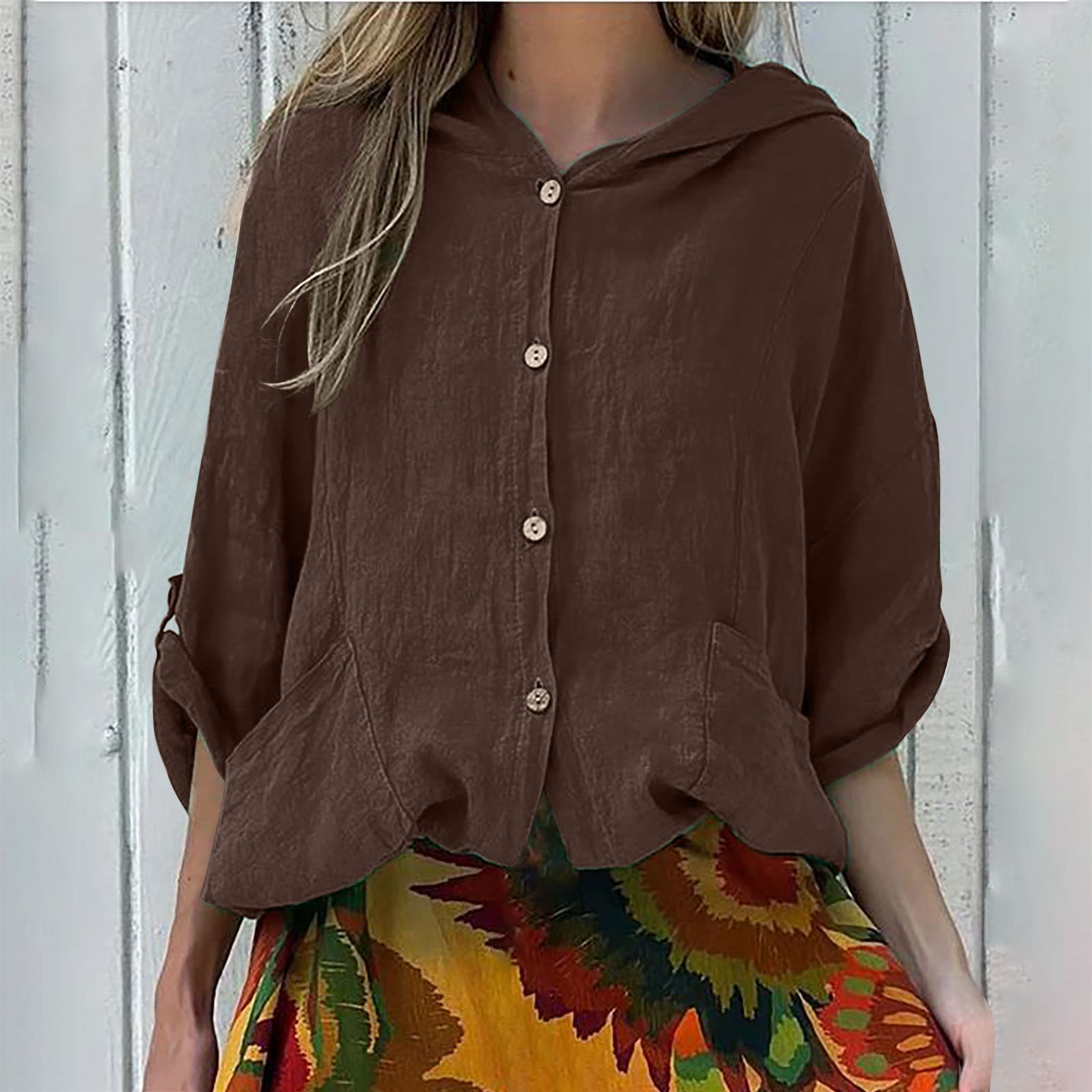 シャツ/ブラウス(長袖/七分) room306 CONTEMPORARY - Wood Button Shirt Tunic room306 Wood Button Shirt Tunic 新品タグ付（room306