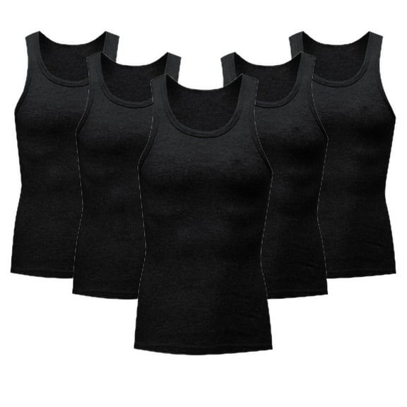 lmcalzta 5 Pack Mens Tank Tops Crew Neck Sleeveless Lightweight Cotton Undershirts for Gym