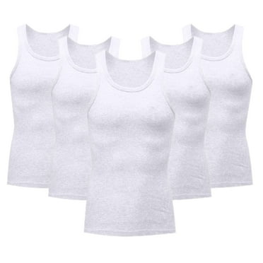 lmcalzta 5 Pack Mens Tank Tops Crew Neck Sleeveless Lightweight Cotton Undershirts for Gym