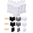 thumbnail image 1 of lmcalzta 5 Pack Mens Tank Tops Crew Neck Sleeveless Lightweight Cotton Undershirts for Gym, 1 of 5