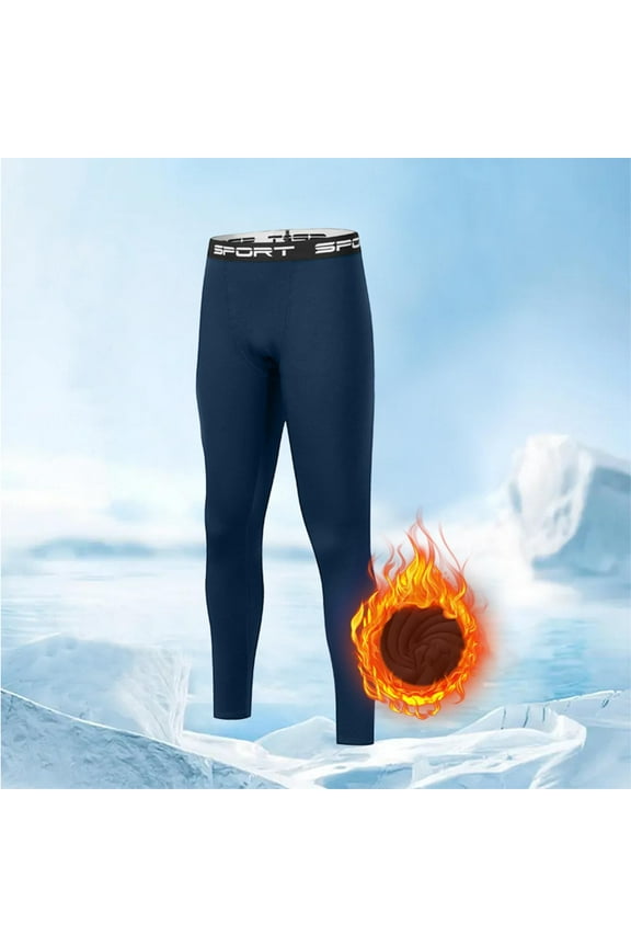 Mens Athletic Pants Thermal Underwear Long John Base Layers Slim Fitted Stretch Sport Pants(S-3XL)