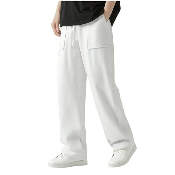 lmcalzta Mens Athletic Pants Wide Leg Lightweight Casual Workout Running Gym Sweatpants with Pockets(S-3XL)