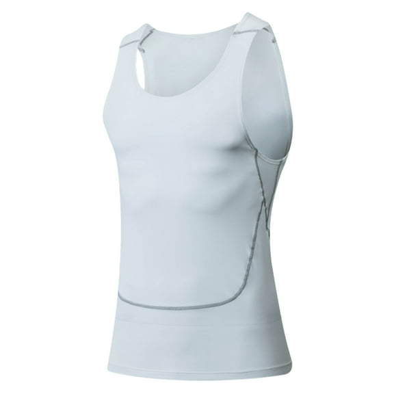 lmcalzta Mens Compresshion Tank Tops Slim Sleeveless T Shirts Crewneck Solid Performance Workout Basketball Undershirts