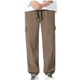 JEMLDL Mens Cargo Joggers Elastic Waist Drawstring Zipper