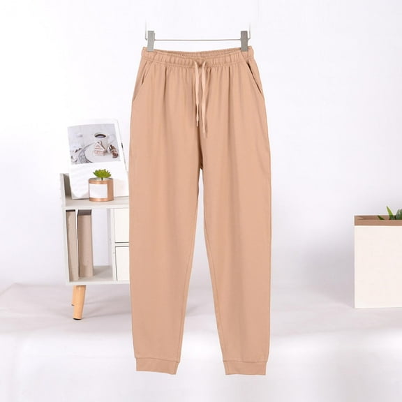 lmcalzta Mens Cotton Joggers Drawstring Sweatpants Lightweight Bottom Comfy Pajama Pants with Pocket,L-4XL