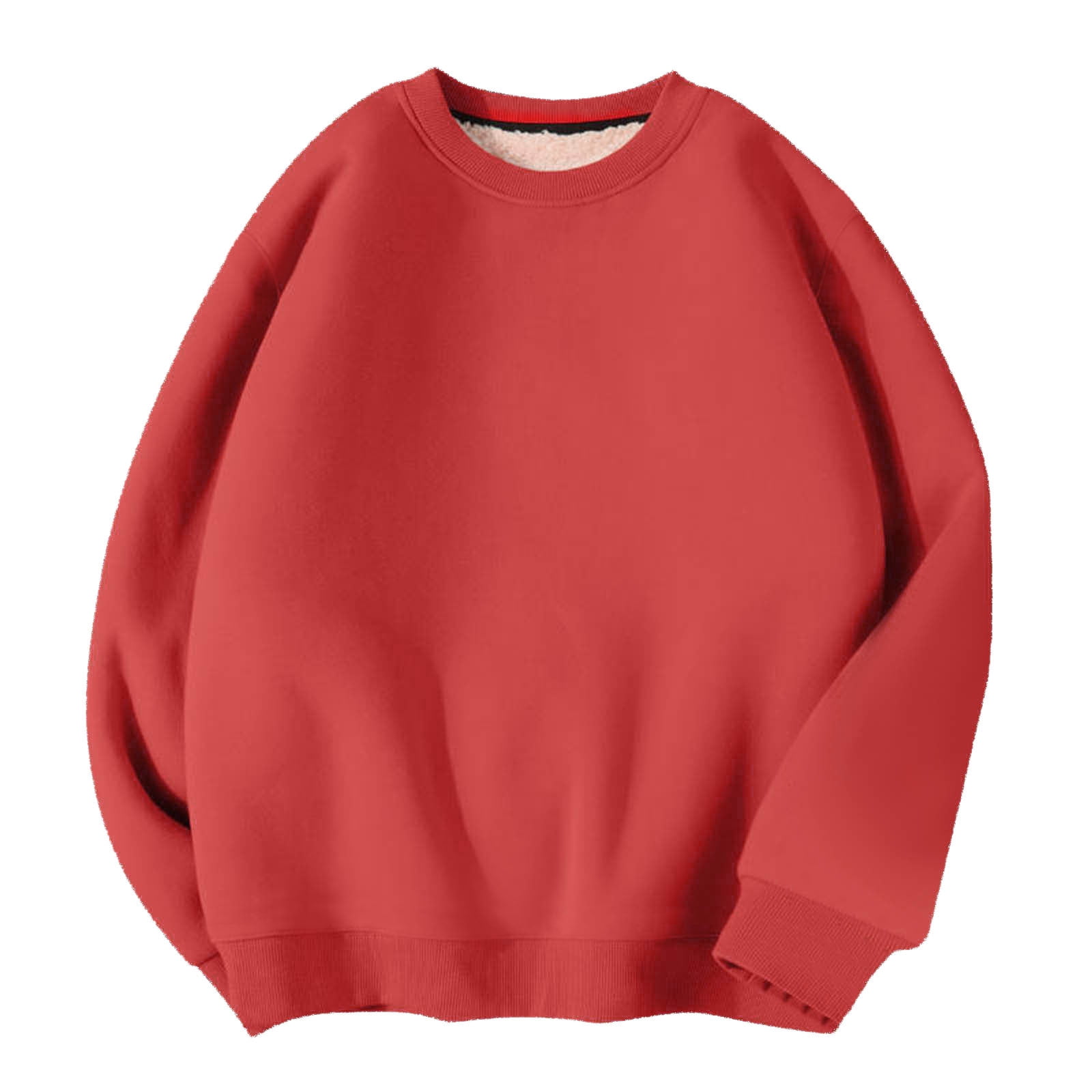 Mens Crewneck Sweatshirts Plus Size Fleece Lined Winter Casual Athletic Gym Workout Solid Color Pullovers