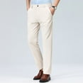 thumbnail image 1 of lmcalzta Mens Dress Pants Expandable Waist Silm Fitted Suit Pants with Pockets Stretch Flat Front Trousers, 1 of 6