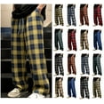 thumbnail image 1 of lmcalzta Mens Flannel Pajama Pants Cotton Sleep Lounge Pants Plaid Pj Bottoms with Pockets, 1 of 5