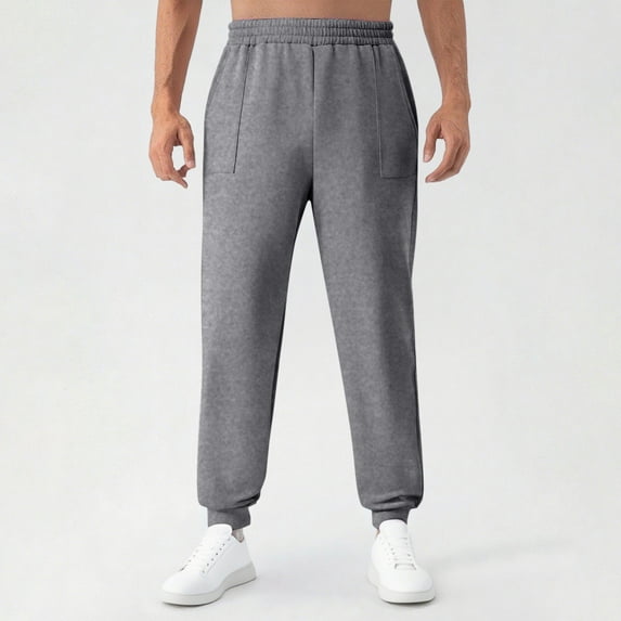 lmcalzta Mens Fleece Joggers Athletic Thermal Sweatpants Elastic Waist Casual Workout Gym Running Pants