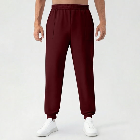 lmcalzta Mens Fleece Joggers Athletic Thermal Sweatpants Elastic Waist Casual Workout Gym Running Pants