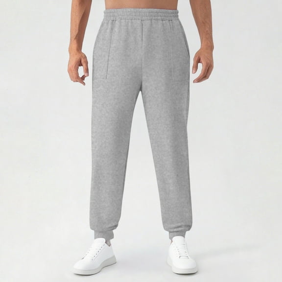 lmcalzta Mens Fleece Joggers Athletic Thermal Sweatpants Elastic Waist Casual Workout Gym Running Pants