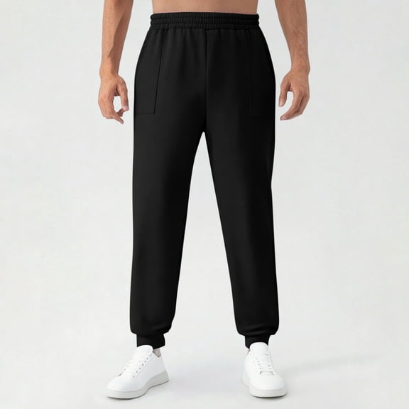 lmcalzta Mens Fleece Joggers Athletic Thermal Sweatpants Elastic Waist Casual Workout Gym Running Pants