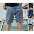 thumbnail image 1 of lmcalzta Mens Jeans Shorts Casual Loose Fitted Button Waistband Classic Denim Shorts with Pockets, 1 of 9