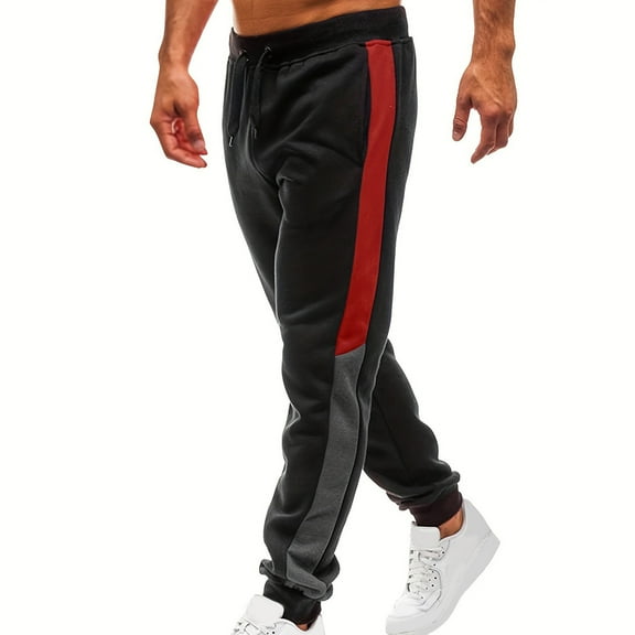 lmcalzta Mens Joggers with Zipper Pockets Fleece Lightweight Drawstring Elastic Waisted Pants Casual Workout Gym Trousers