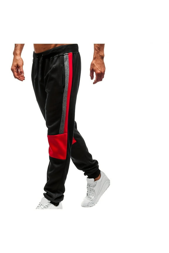 Mens Joggers with Zipper Pockets Fleece Lightweight Drawstring Elastic Waisted Pants Casual Workout Gym Trousers