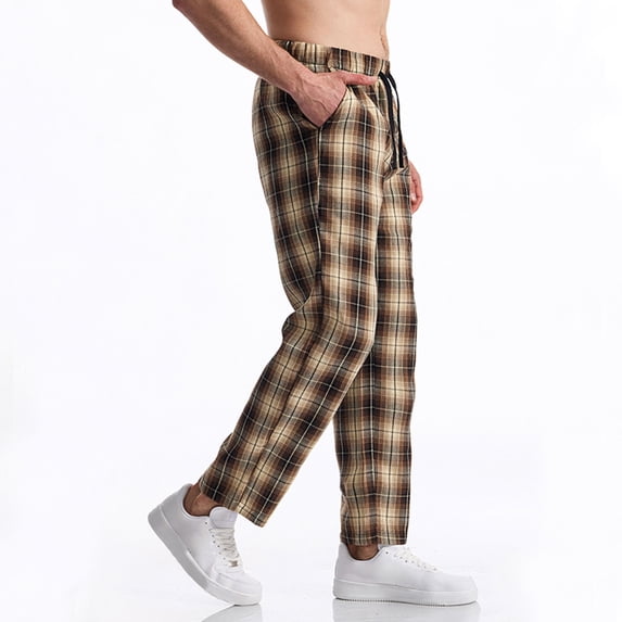 lmcalzta Mens Pajama Pants Lightweight Pjs Bottom Sleepwear Bottom Lounge Pants with Pockets Drawstring,S-3XL