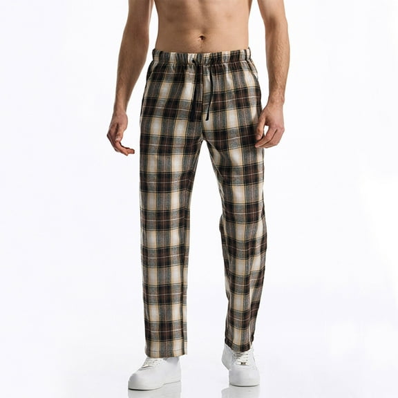 lmcalzta Mens Pajama Pants Lightweight Pjs Bottom Sleepwear Bottom Lounge Pants with Pockets Drawstring,S-3XL