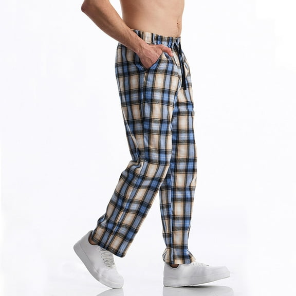 lmcalzta Mens Pajama Pants Lightweight Pjs Bottom Sleepwear Bottom Lounge Pants with Pockets Drawstring,S-3XL
