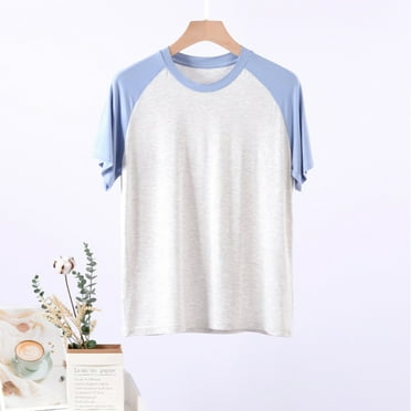 lmcalzta Mens Pajama Tshirts Crew Neck Short Sleeve Loose Fitted Summer Lightweight Comfy Sleep Lounge Tops Shirts(L-4XL)