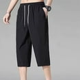 thumbnail image 1 of lmcalzta Mens Quick Dry Capri Pants Drawstring Elastic Waist Lightweight Breathable Sweatpants with Pockets, 1 of 6