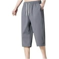 thumbnail image 1 of lmcalzta Mens Quick Dry Capri Pants Drawstring Elastic Waist Lightweight Breathable Sweatpants with Pockets, 1 of 3