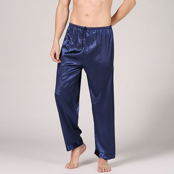 lmcalzta Mens Satin Silk Pants Sleep Lounge Pants Pajama Comfy Soft Night Pants Nightwear