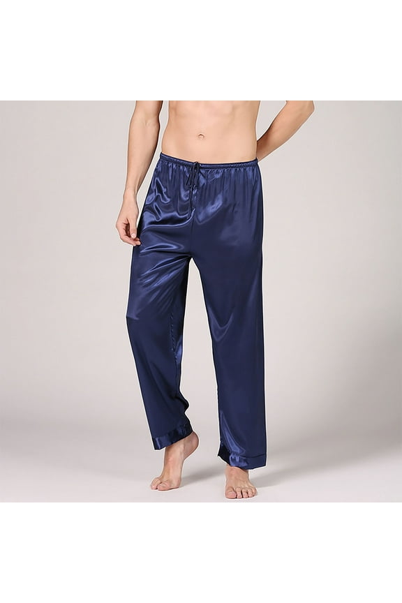 Mens Satin Silk Pants Sleep Lounge Pants Pajama Comfy Soft Night Pants Nightwear