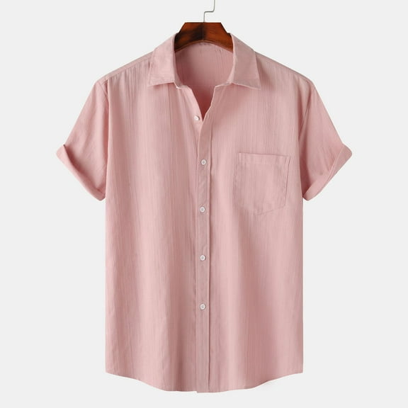 lmcalzta Mens Short Sleeve Button down Shirts Casual Soft Vacation Clothing Beach Fashion Summer Tops