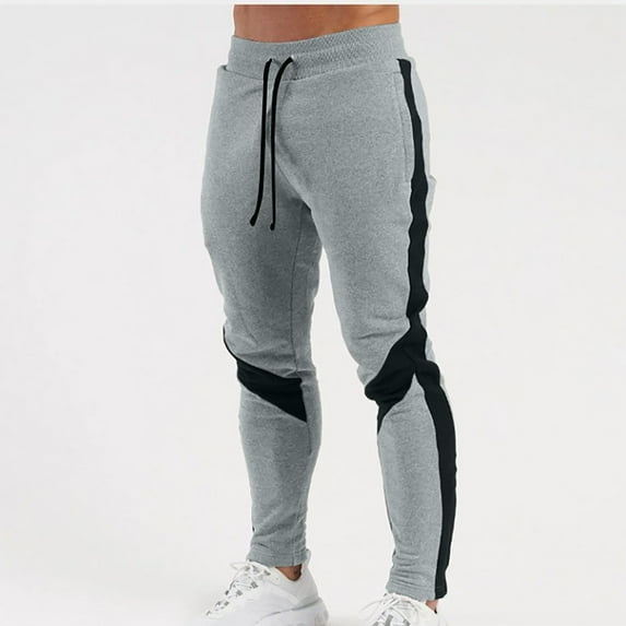 lmcalzta Mens Sweatpants Drawstring Elastic Waisted Slim Fitted Active Athletic Gym Workout Pants With Pockets Casual Stretch Basketball Trousers