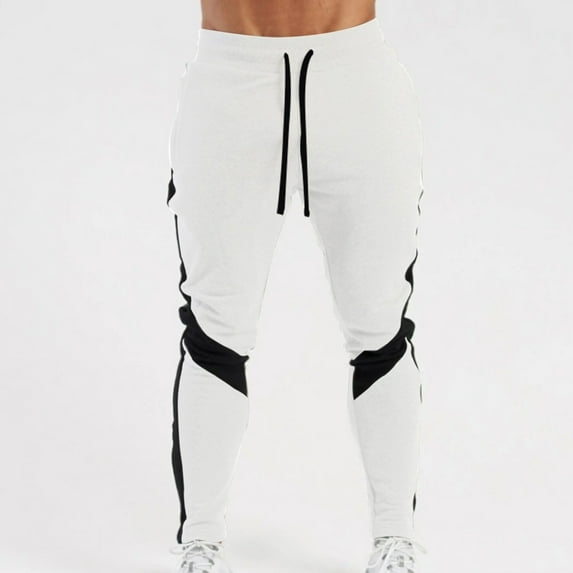 lmcalzta Mens Sweatpants Drawstring Elastic Waisted Slim Fitted Active Athletic Gym Workout Pants With Pockets Casual Stretch Basketball Trousers