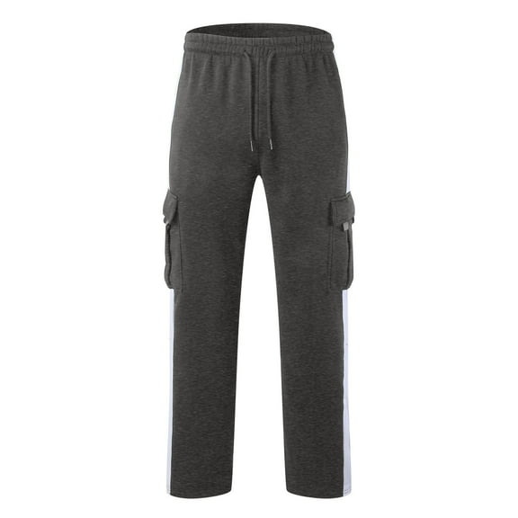 lmcalzta Mens Sweatpants Fleece Lined Drawstring Elastic Waisted Active Athletic Pants With Multi Pockets Casual Loose Trousers