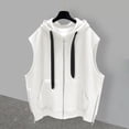 thumbnail image 1 of lmcalzta Mens Tank Tops Zip up Cardigan with Hooded Sleeveless Shirts Spring Summer Casual Outdoor Athletic Vests, 1 of 4