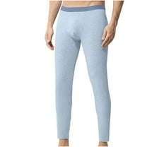 lmcalzta Mens Thermal Underwear Bottom Pants Heavyweight Cotton Long John Fleece Lined Pants