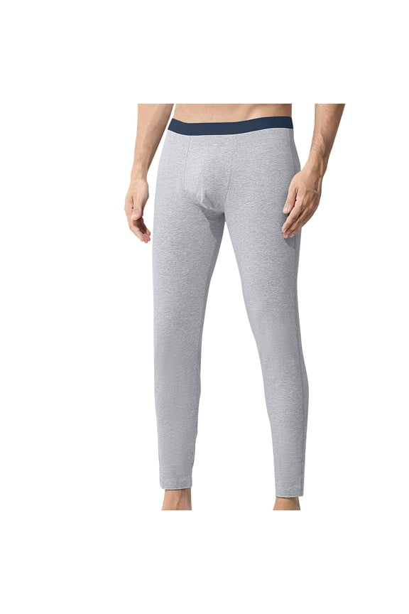 Mens Thermal Underwear Bottom Pants Heavyweight Cotton Long John Fleece Lined Pants
