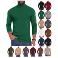 thumbnail image 1 of lmcalzta Mens Turtleneck Shirts Long Sleeve Cotton Pullover Sweaters Mock Neck Knitted T-Shirt Basic Slim Fitted Tops, 1 of 9