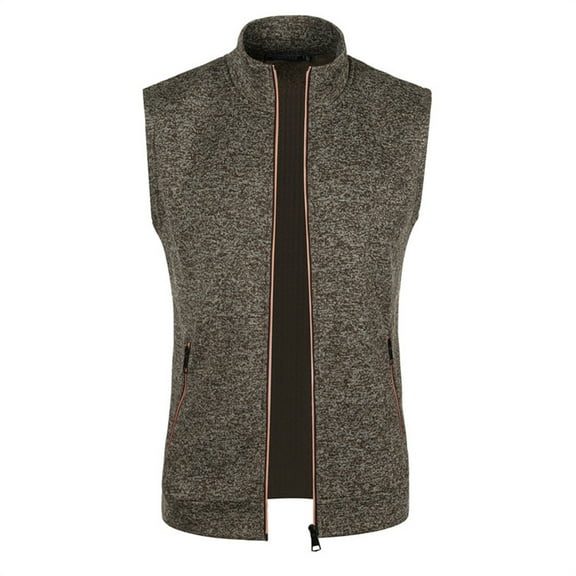 lmcalzta Mens Vest Jackets Sleeveless Zip up Stand Collar Coats with Pockets Fall Winter Casual Outdoor Solid Color Jacket