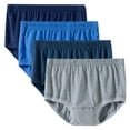 thumbnail image 1 of lmcalzta Mens Womens Cotton Underwear Breathable High Waist Plus Size Comfy 4 Pack Briefs Panties(L-4XL), 1 of 9