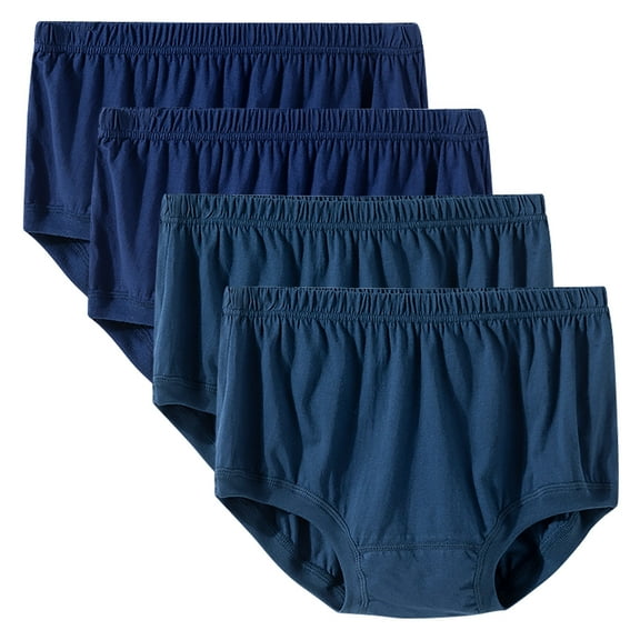 lmcalzta Mens Womens Cotton Underwear Breathable High Waist Plus Size Comfy 4 Pack Briefs Panties(L-4XL)