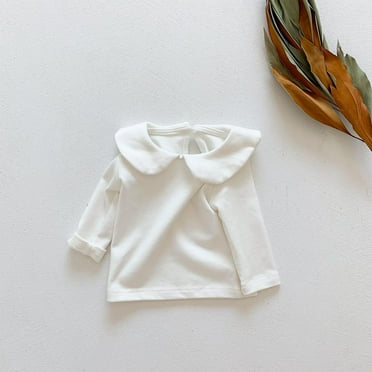 lmcalzta Newborn Baby Clothes Infant Long Sleeve Shirts Crewneck Solid Color Tee Tshirts Fall Winter Causal Tops for Girls Boys