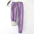 thumbnail image 1 of lmcalzta Oversized Joggers for Women Fleece Lined Drawstring Waisted Fall Winter Warm Pants with Pockets Outdoor Casual Solid Color Wokrout Trousers, 1 of 3