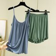thumbnail image 1 of lmcalzta Pajama Sets for Women 2 Piece Spaghetti Strap Cami Tank and Shorts Flowy Drape Soft Breathable Loose Sleepwear, 1 of 3