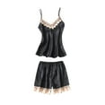 lmcalzta Pajamas Lace Silk Sets for Women Spaghetti Strap Tank Tops