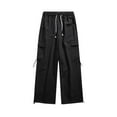 thumbnail image 1 of lmcalzta Plus Size Cargo Pants for Men Wide Leg Drawstring Elastic Waisted Pants with Multi Pockets Outdoor Casual Trousers, 1 of 8