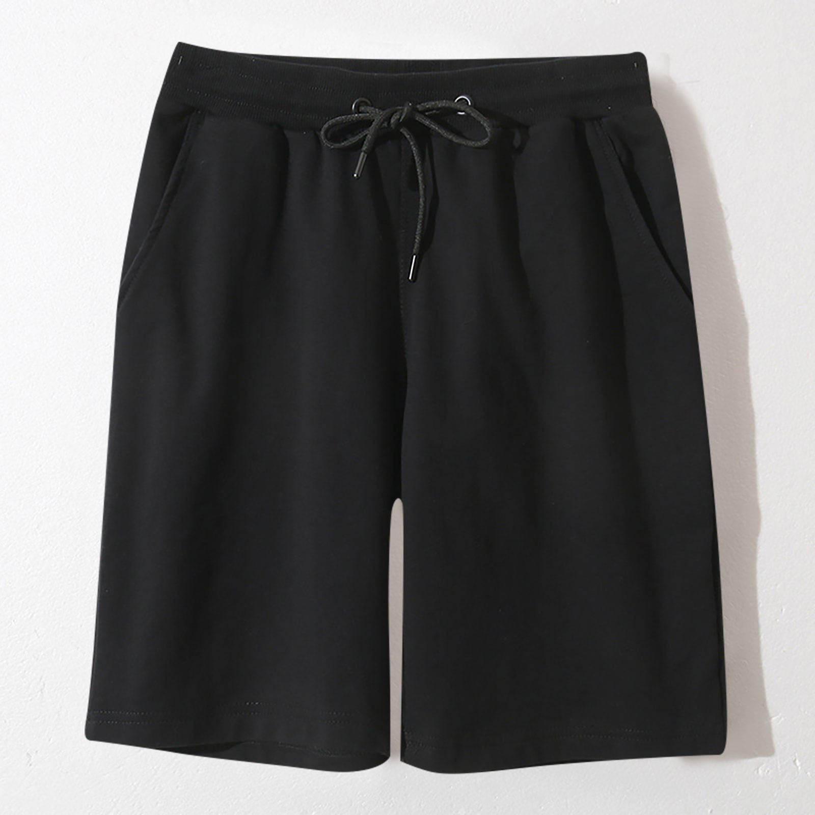 lmcalzta Plus Size Men's Shorts Elastic Waist Drawstring Classic Loose Fitted Shorts Causal 